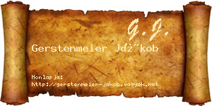 Gerstenmeier Jákob névjegykártya